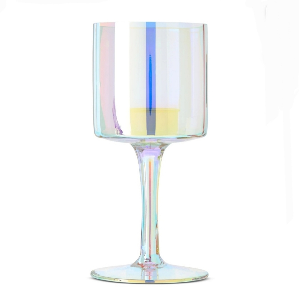 HOLIDAY TIME Iridescent Glass Goblet Tabletop Decoration